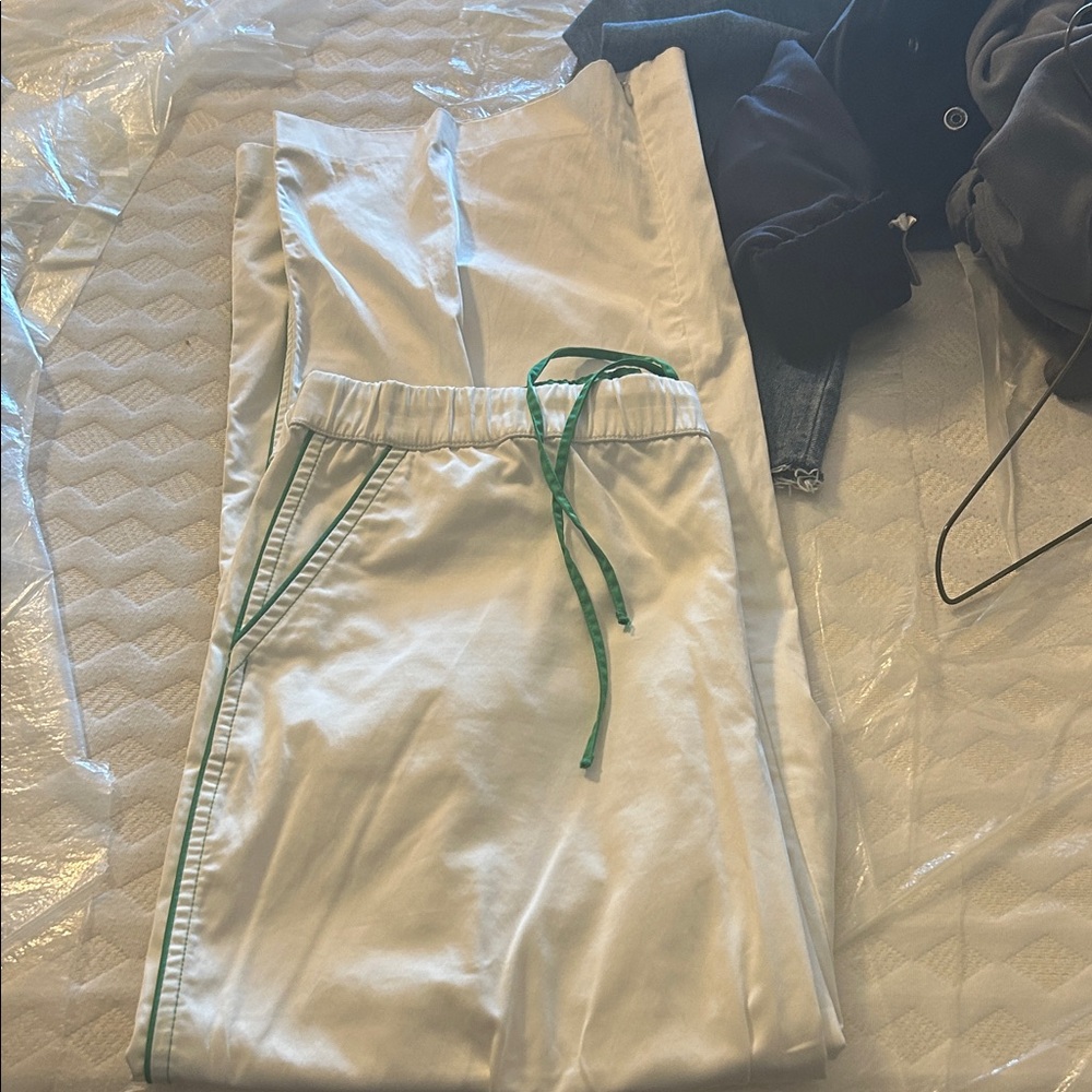 Zara White and Green Women's Jeans